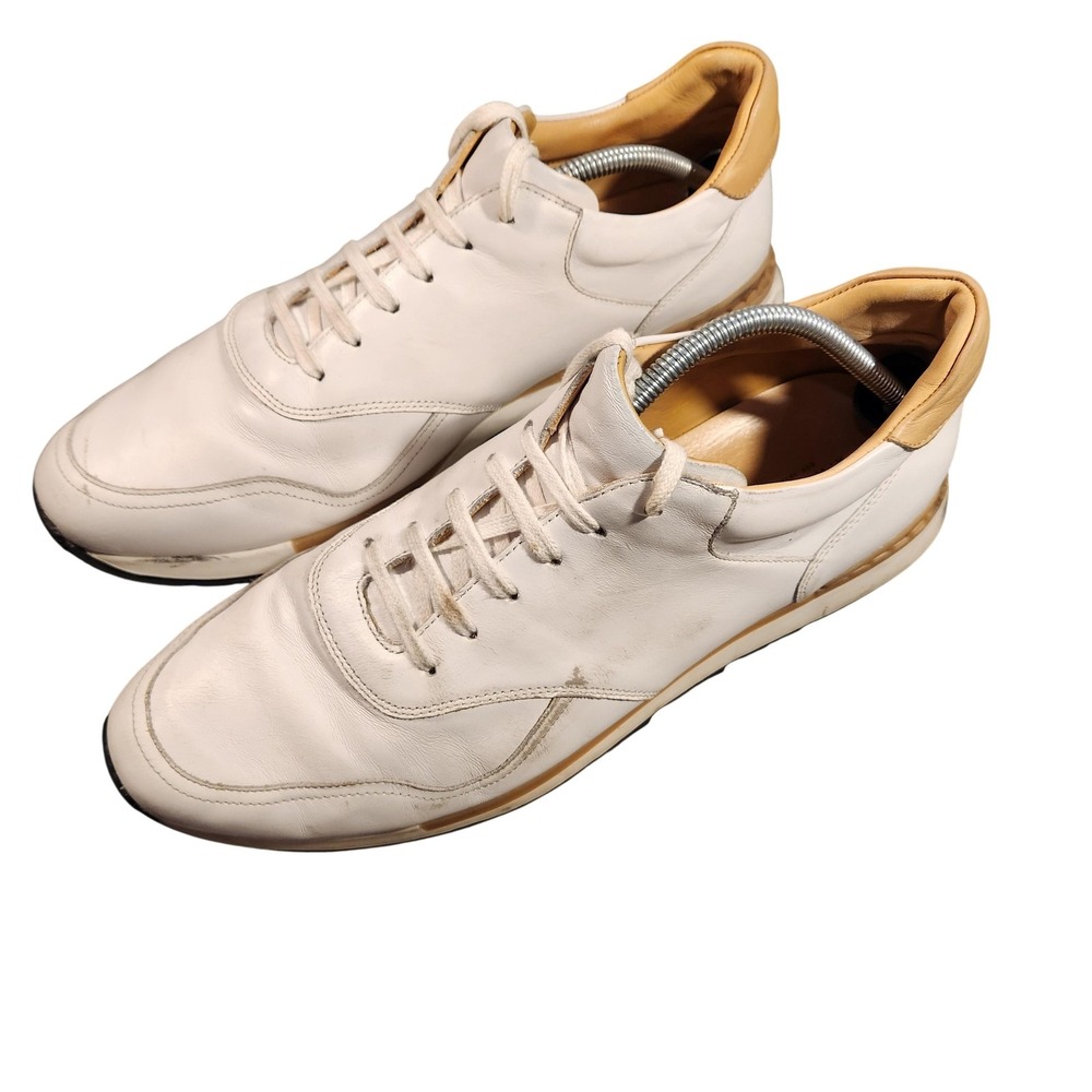 R.M.‎ Williams Shoes Mens Size 12 White Tan Leather Lace Up Sneakers Low Top